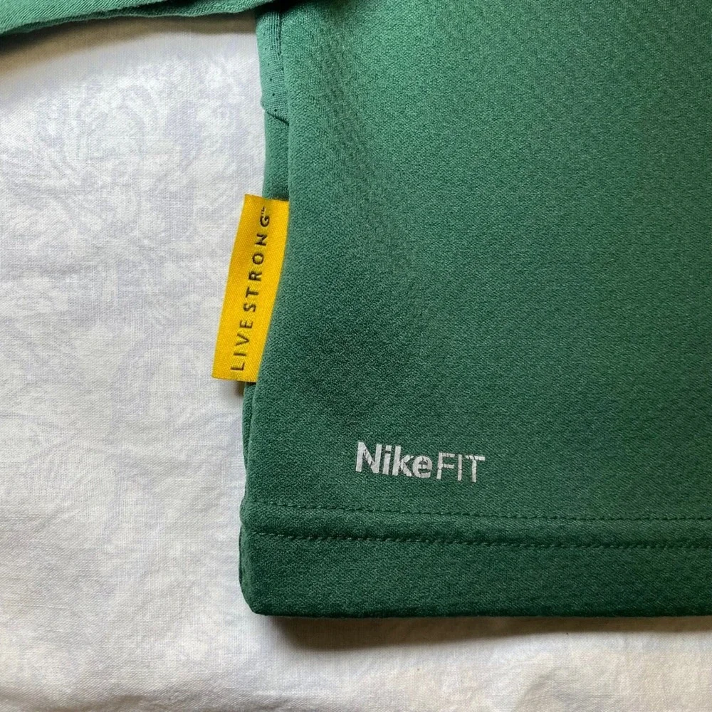 Nike Livestrong 1/4 Zip Pullover XL Green Yellow NikeFit Dri-FIT Training Jacket